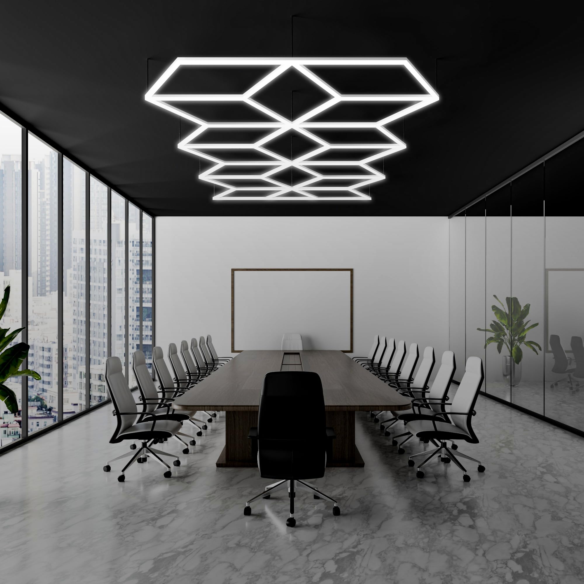 illuminazione lampada LED 3D moderna esagonale NIDO D'APE rombo stella oper officina ,barber shop negozio car detailing palestre soffitto parete salone auto parrucchiere auto Lucidatura