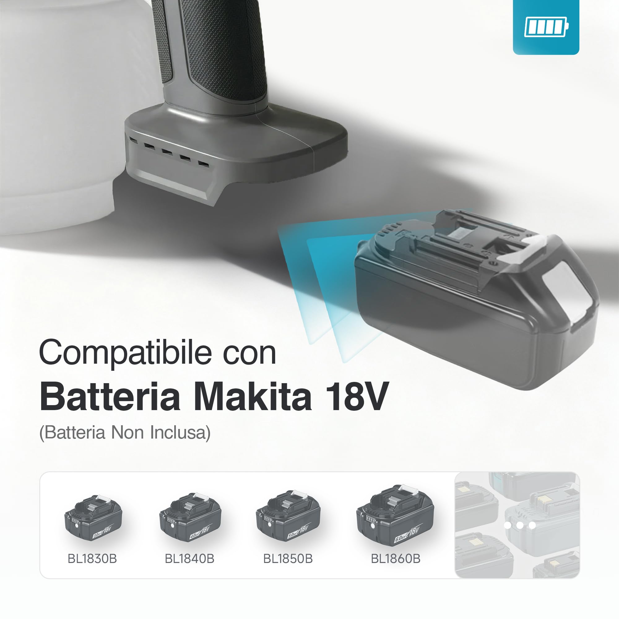 Tilswall Motore Brushless Pistola a Spruzzo per Verniciare Shark700,Spruzzatore Elettrico Senza Fili,con Serbatoio da 1300 ml,Compatibile con Makita 18V (Batteria Non Inclusa),Ideale per Muri, Mobili