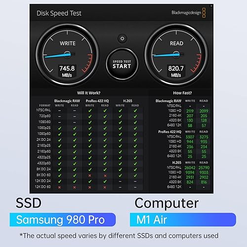 Miniatura 9 de ACASIS - Estación de acoplamiento NVME a USB, carcasa de aleación de aluminio, disipación de calor rápida, adaptador M.2 a USB de 10 Gbps, adaptador