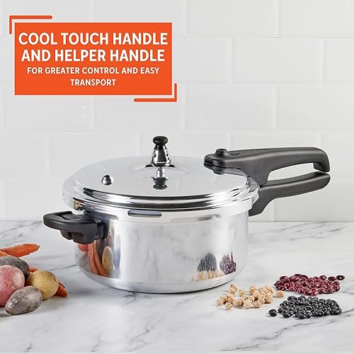 Miniatura 4 de IMUSA - Olla de presión de aluminio de 4.2 cuartos de galón con válvulas de seguridad para apertura sin riesgos