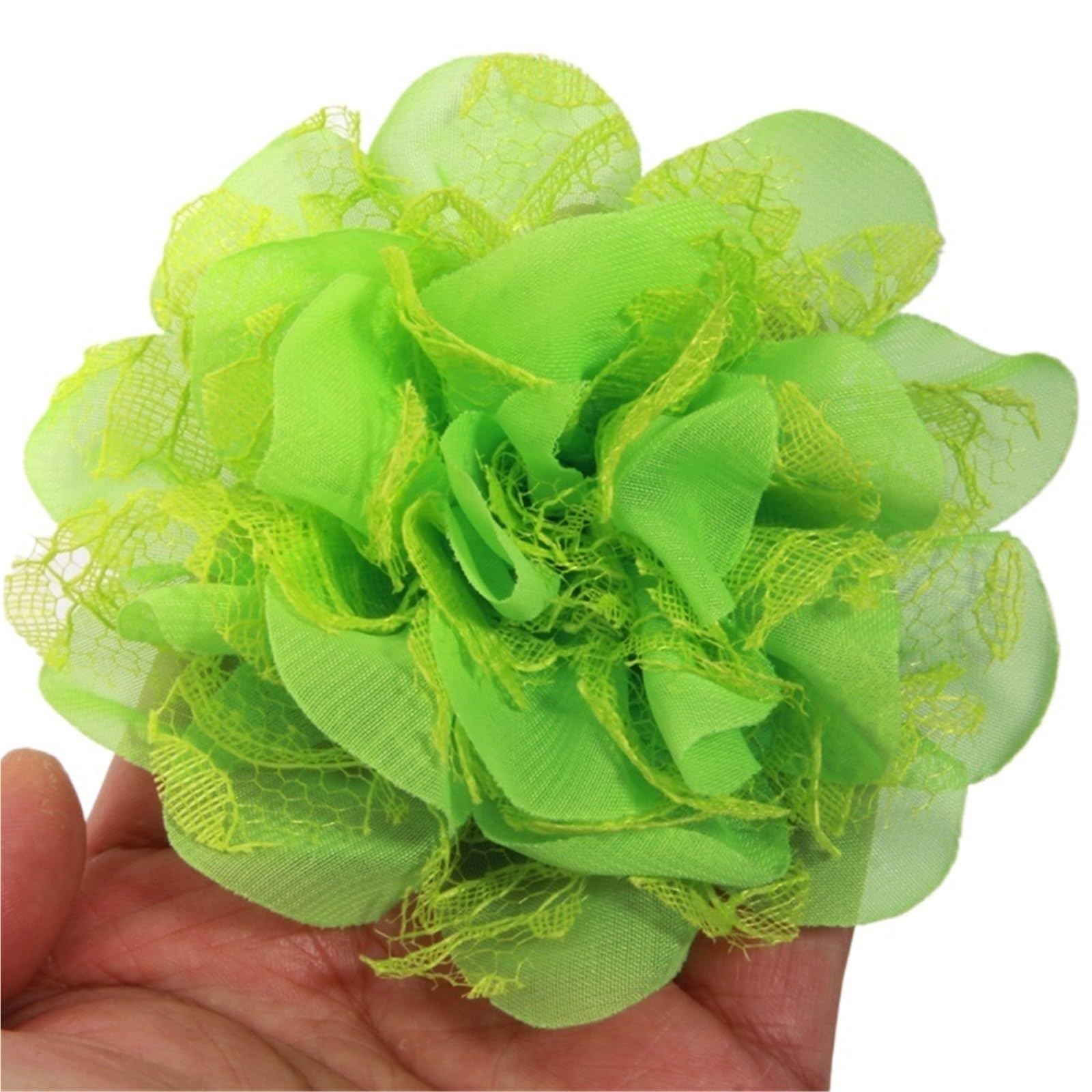Wtaxbh Lime Iron On Patches 7Pcs 11Cm Chiffon Organza Fabric Rose Flowers Wedding Dress Clothing Headwear Decoration Diy Headdress Decor Craft Project(Lime)