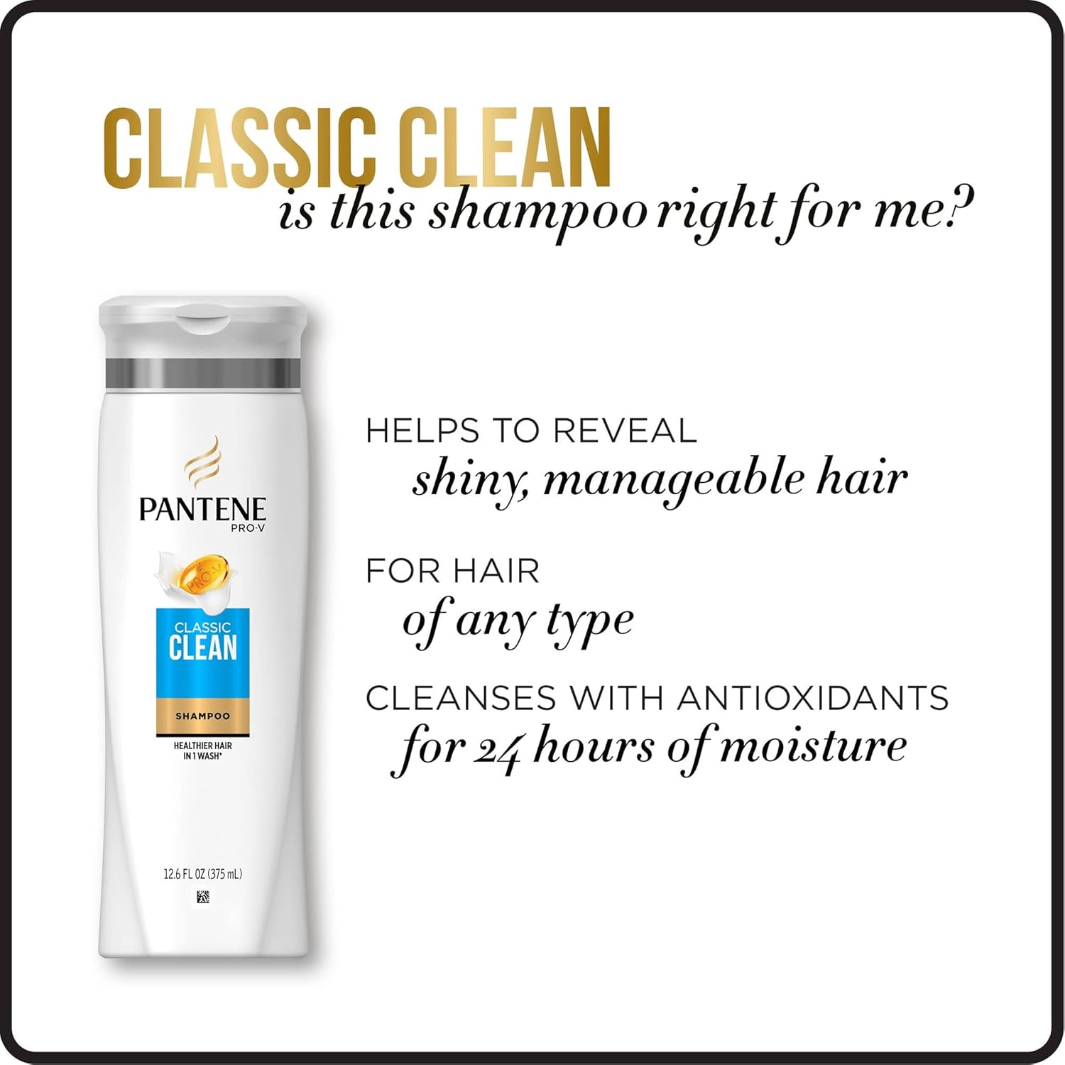 Pantene Pro-V Classic Clean Daily Shampoo 25.4 Fl Oz (Pack of 2)