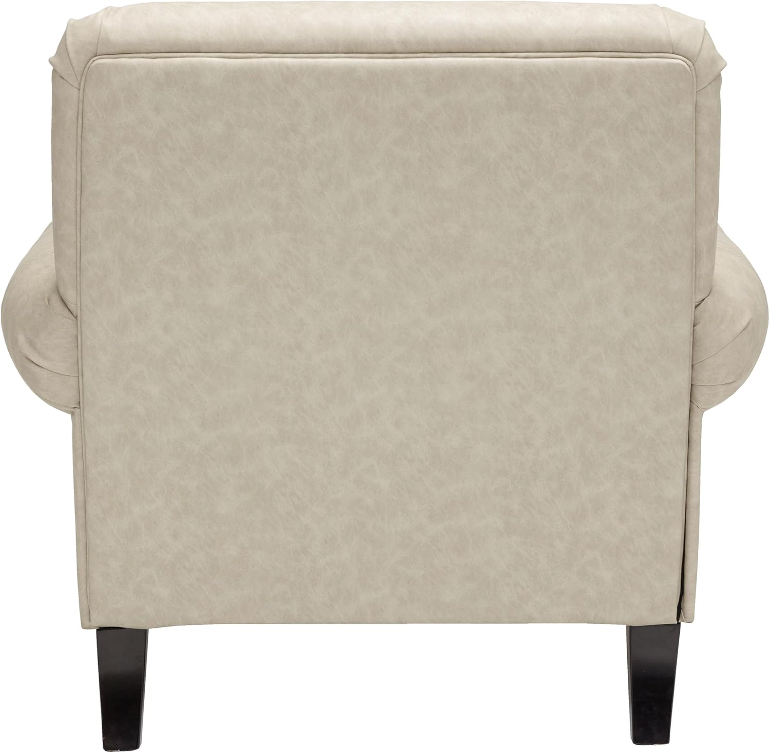 Accent Chair,22.4" Seat Depth Armchair with Roll Arms,36.6W*34.3D*34.6H Living Room Chair,Wood Legs,Set of 1,Faux Leather in Khaki