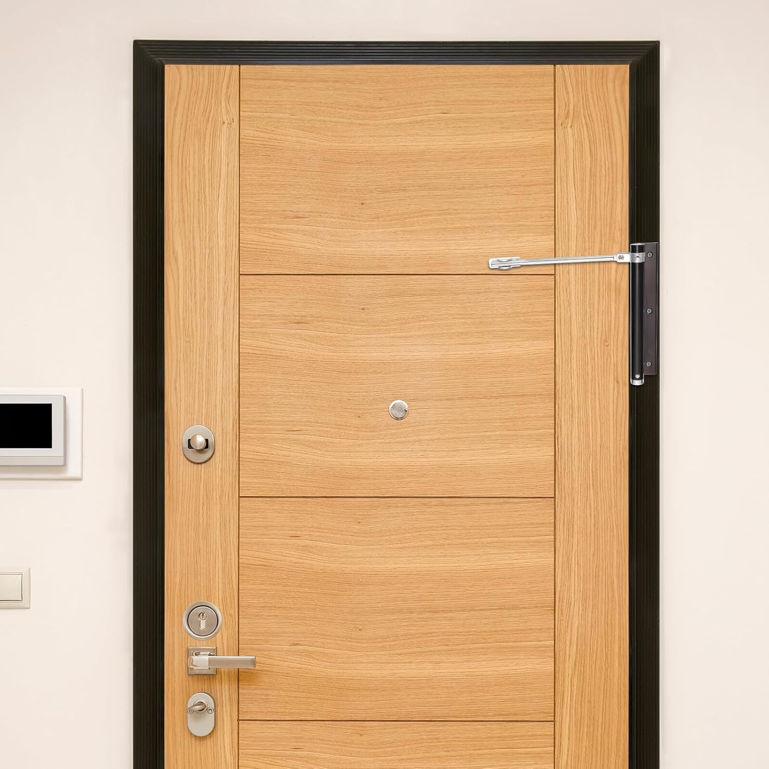 2pcs Heavy Duty Automatic Door Closer with Speed Safety Spring Buffer for Metal Wood Fire Doors Self-Closing Hinge for Home and Office