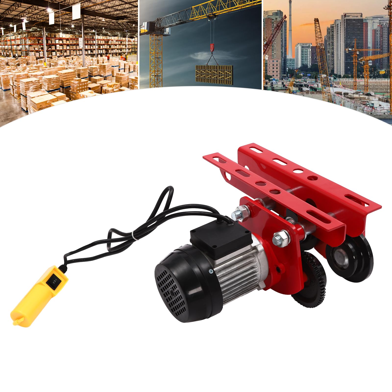 Elektrischer Kettenzug 370W Elektrischer Flaschenzug Elektrische Laufkatze für elektrische Seilwinden bis 1000 Kg, 10m/min