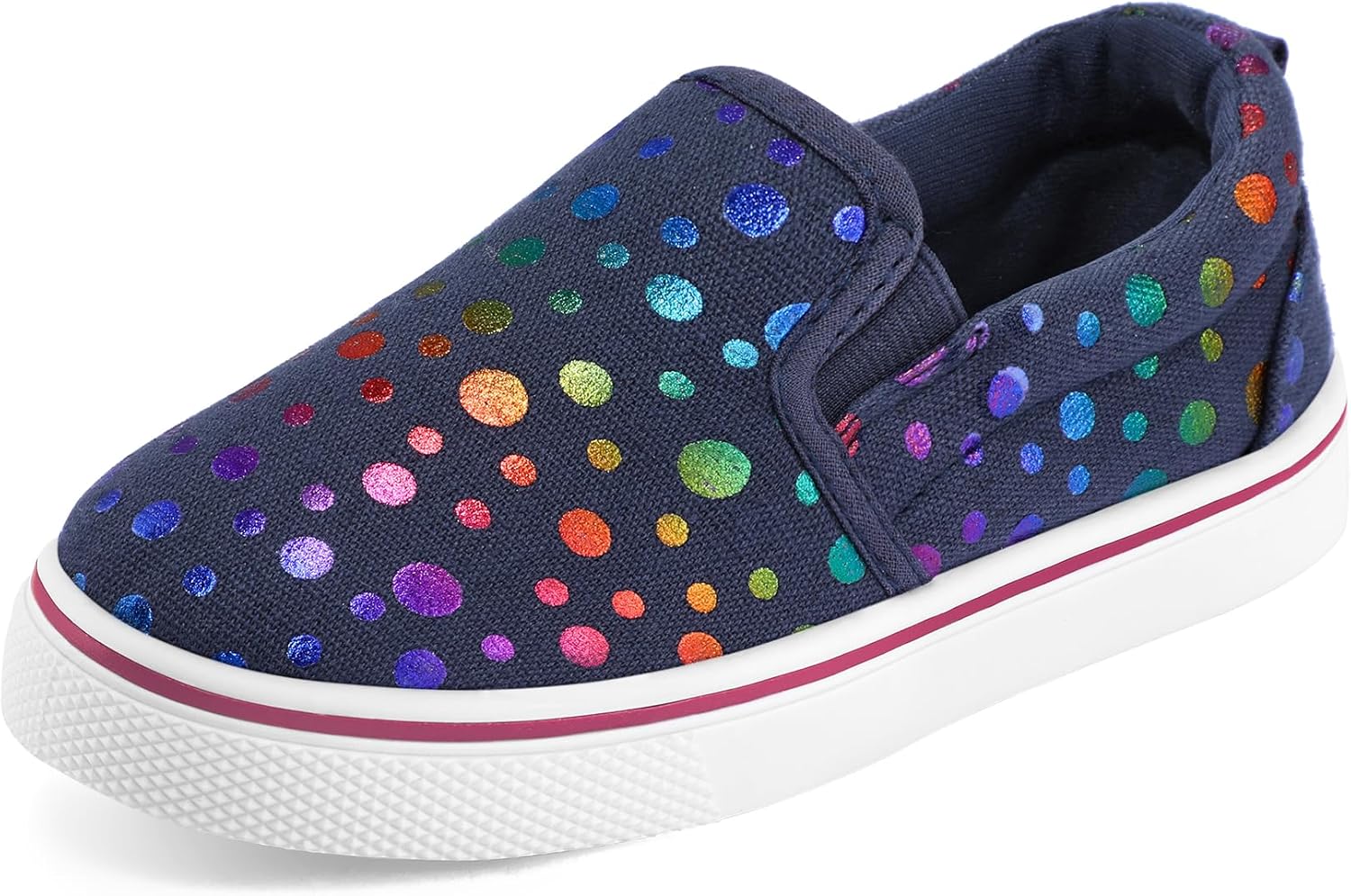 K KomForme Toddler Girls Boys Shoes Little Kids Slip on Canvas Sneakers for Running/Walking