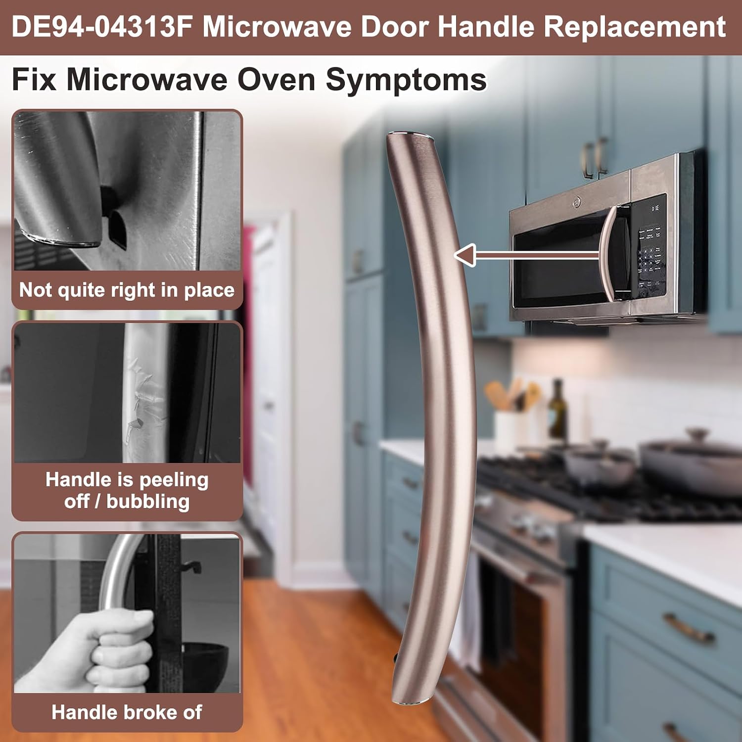 DE94-04313F for Samsung Microwave Handle Replacement: Durable with 2 Screws