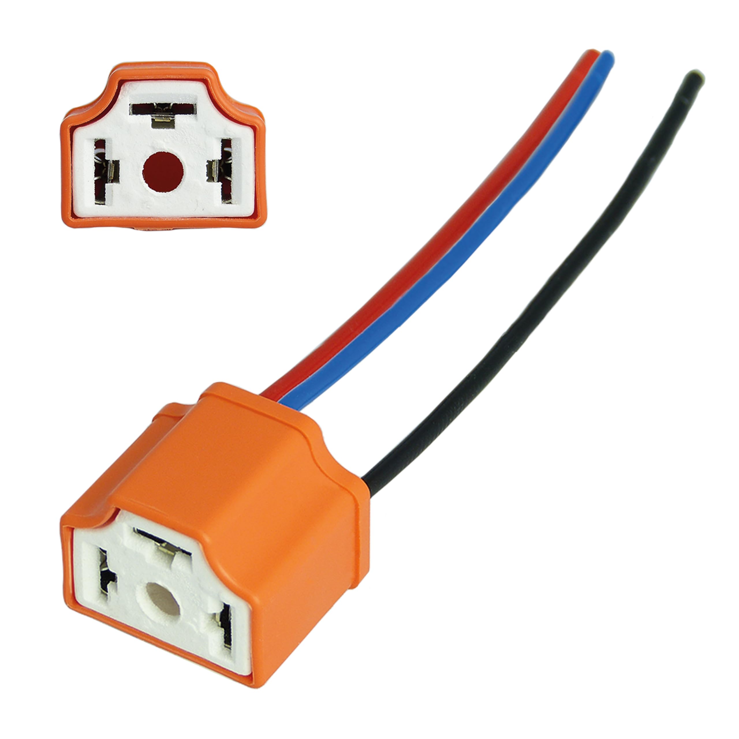 Akozon Connecteur H4 Céramique - Adaptateur Prise Ampoule Phare H4 Robuste Et Résistant à La Chaleur