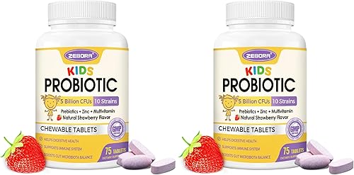 Miniatura 7 de Masticables probióticos para niños para la salud digestiva con 5 mil millones de UFC, prebióticos y probióticos para niños para la salud intestinal