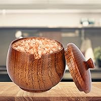 Vista 9 de GLOGLOW Wood Jar, Sour Jujube Wood Seasoning Box for Sauces for Kitchen (Large Lacquer)