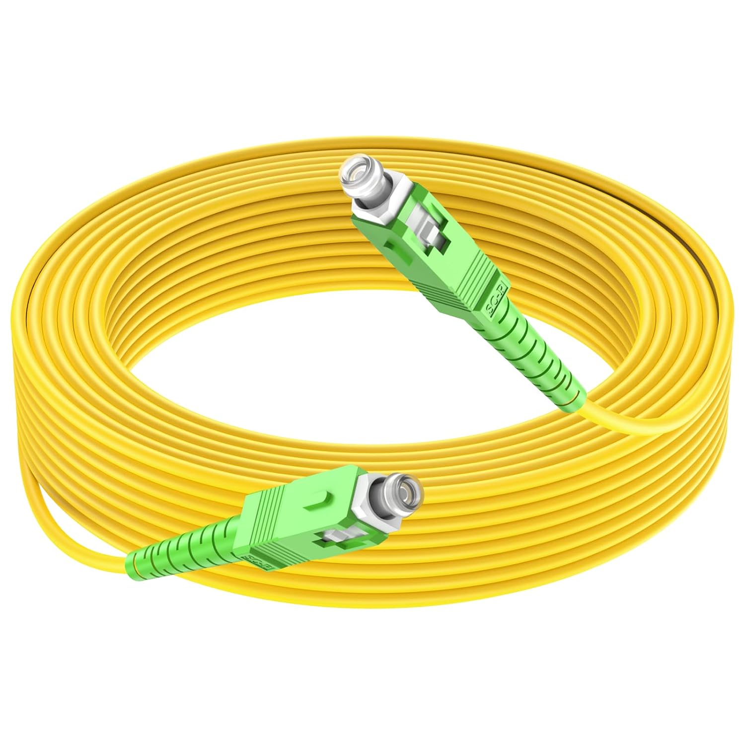 SC/APC to SC/APC Single Mode Fiber Optic Patch Cable, 32FT (10m) Simplex 9/125um OS1/OS2 LSZH Yellow. - Amazon product rated Grade C