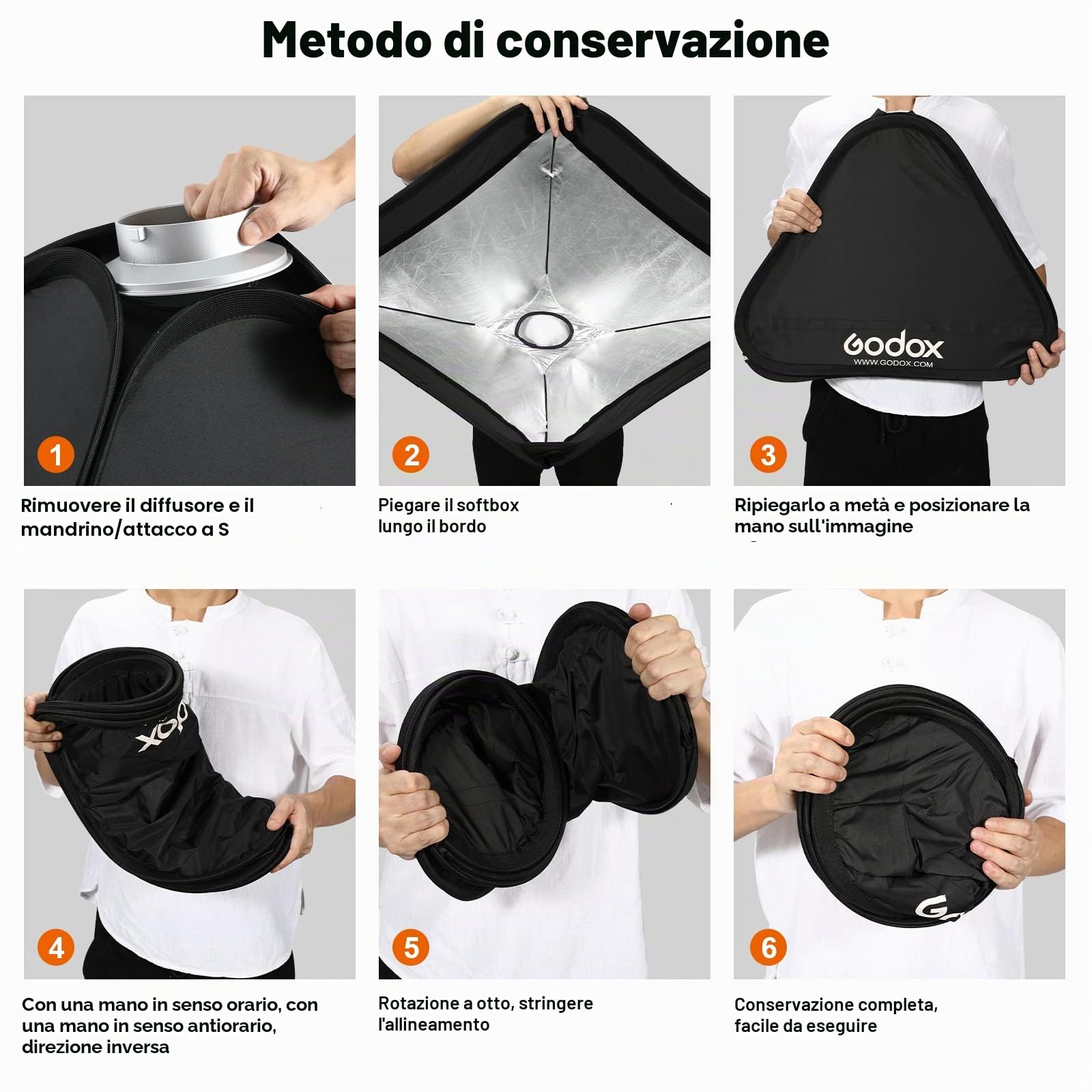 GODOX S2 60x60cm 24 "* 24" Kit Softbox Universale Pieghevole Bowen Mount Staffa Tipo S per Godox V1 AD400Pro AD200Pro AD200 V860II TT685 TT600 TT350 Flash Speedlite Photo Studio Ritratti Fotografia