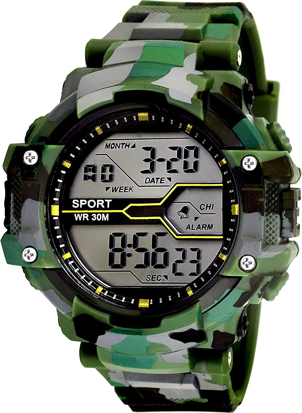 Time Up Digital Dial D-Army Design Dual Color Alarm Function Water-Proof Watch-D-ARMY-X-01