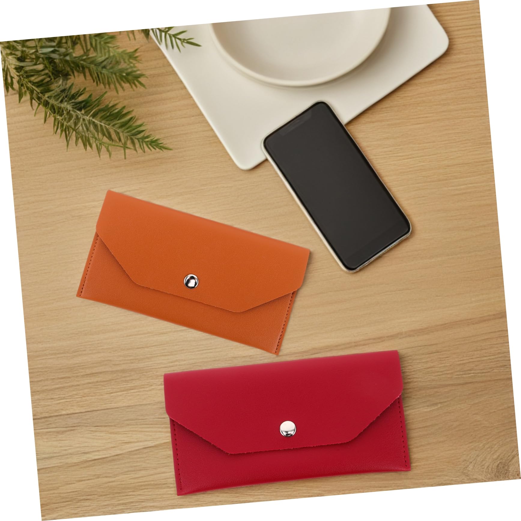 PACKOVE Enveloppes Budgétaires Format Long Rectangulaire en PU Synthétique Lot de 2 Réutilisables Imperméables