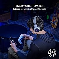 Vista 6 de Razer Kaira Pro Dual Wireless Gaming Headset w/Haptics for PlayStation 5 / PS5, PC, Mobile, PS4: HyperSense - Triforce 50mm Drivers - Detachable Mic