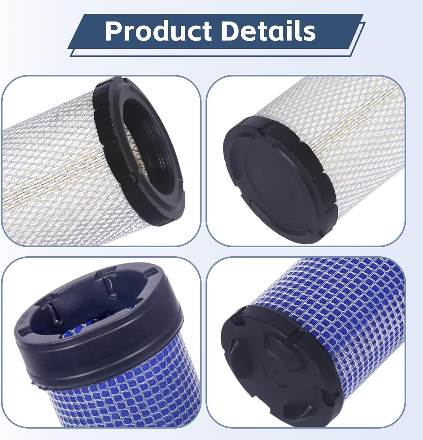 Air Filter Outer Inner Kit Compatible with Donaldson P822768 P822769, R1401-42270 R1401-42280, RE68048 RE68049, AF25553 AF25554, 6666333 6669547