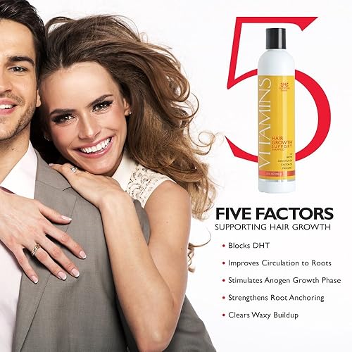 Miniatura 6 de Nourish Beaute champú y acondicionador con vitaminas, para caída de cabello, con factores naturales de crecimiento, aceite de argán y biotina