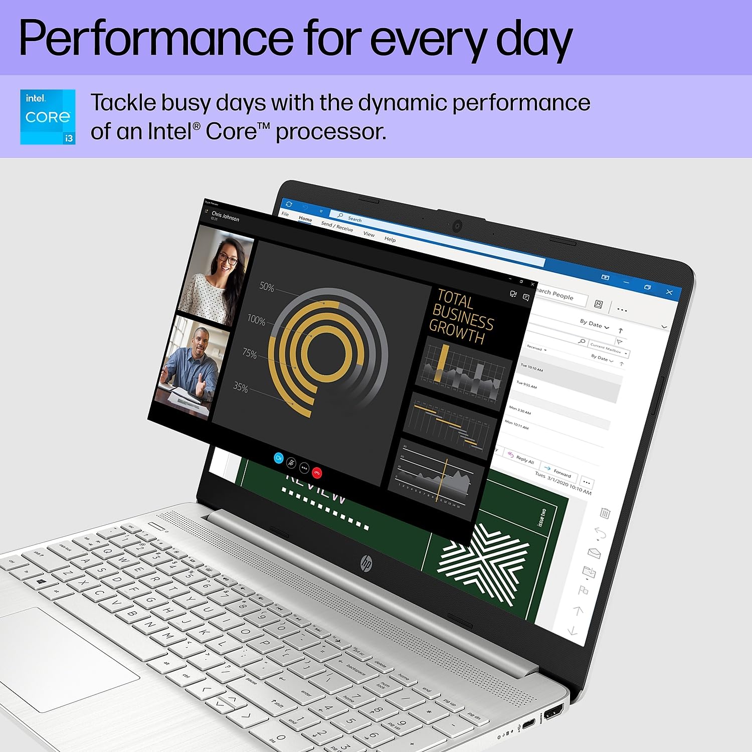 HP 15-dw Laptop Intel Core i3-1115G4 8GB 256GB SSD 15.6 Full HD