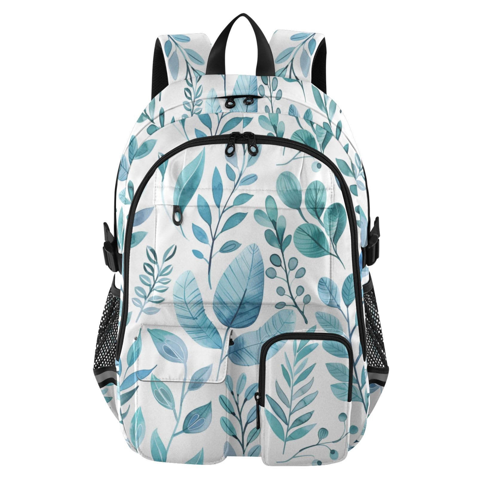 Mochila para laptop grande de 17.5 pulgadas de hojas acuarela para evitar dolor de espalda 8