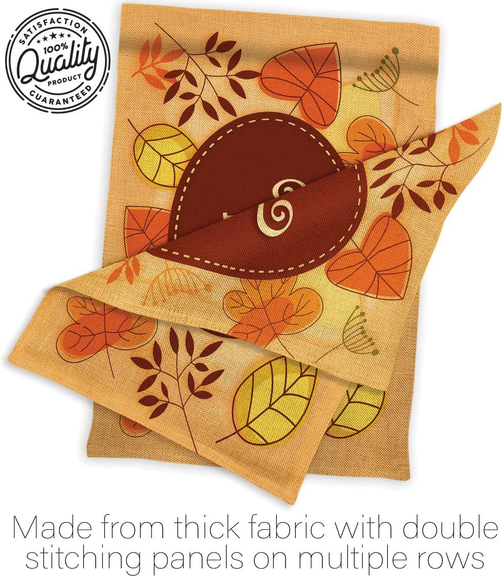 Autumn T Initial Garden Flag - Set Wall Holder Monogram Fall Harvest & Scarecrow Pumkins Sunflower Leaves Season Autumntime Gathering - House Banner Small Yard Gift Double-Sided 13 X 18.5