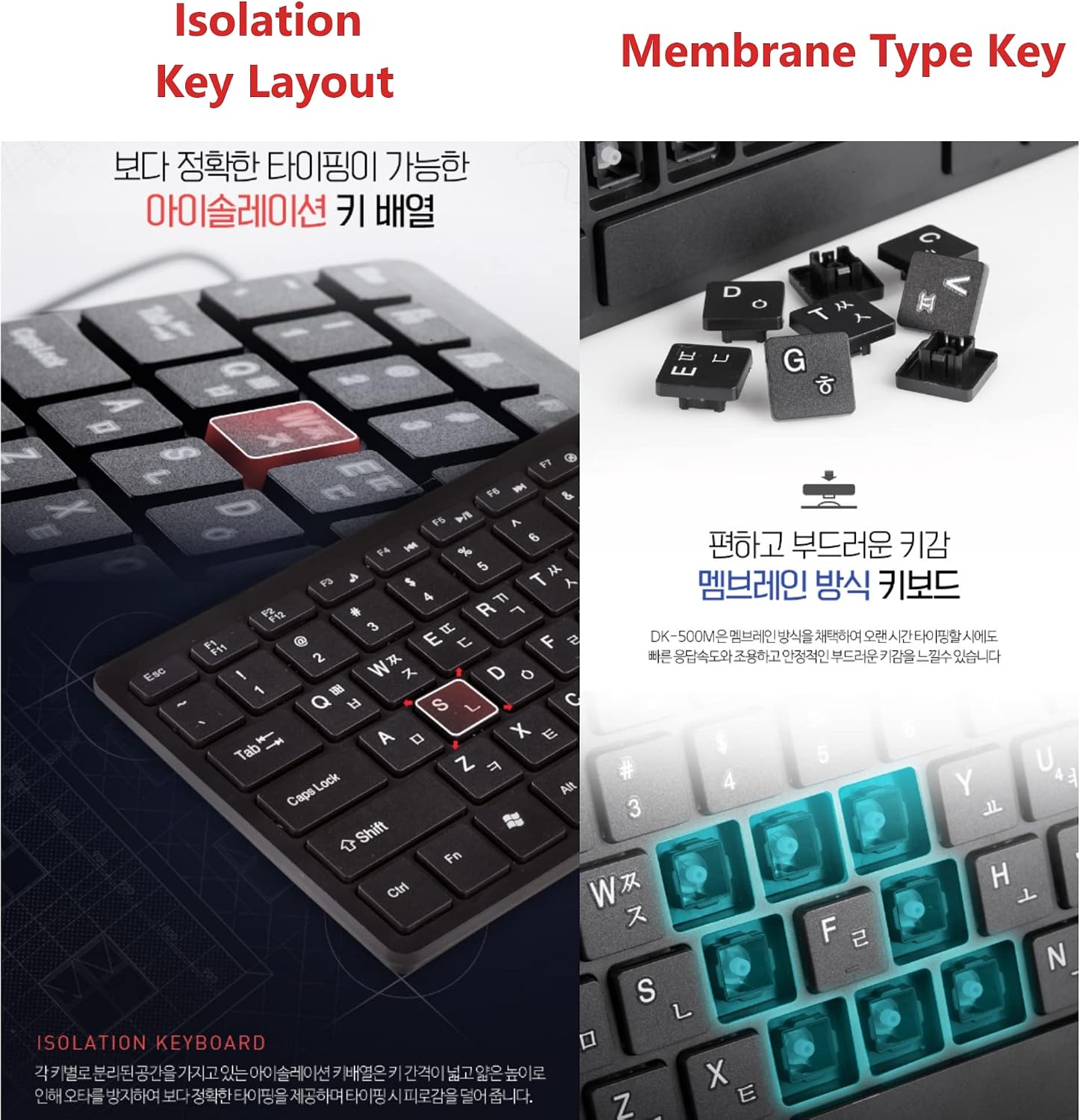 GASHINA STORY Mini Wired Keyboard (Korean-English) Ultra Thin and Light, Small, Portable, 78 Keys, USB Connection for Multimedia Desktop, Computer, Notebook, Laptop