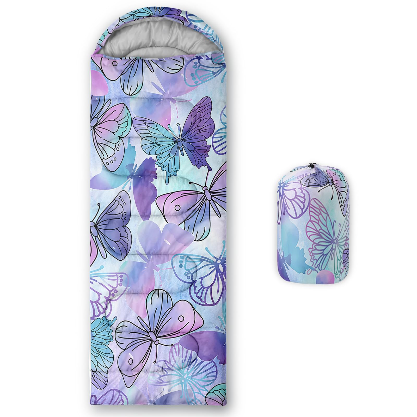 QOOMO Ball Flower Camping Sleeping Bags,3 Season Warm &amp; Cool Weather,Lightweight,Waterproof Sleeping Bags for Adults &amp; Kids,Traveling,and Outdoors,Camping Gear Equipment
