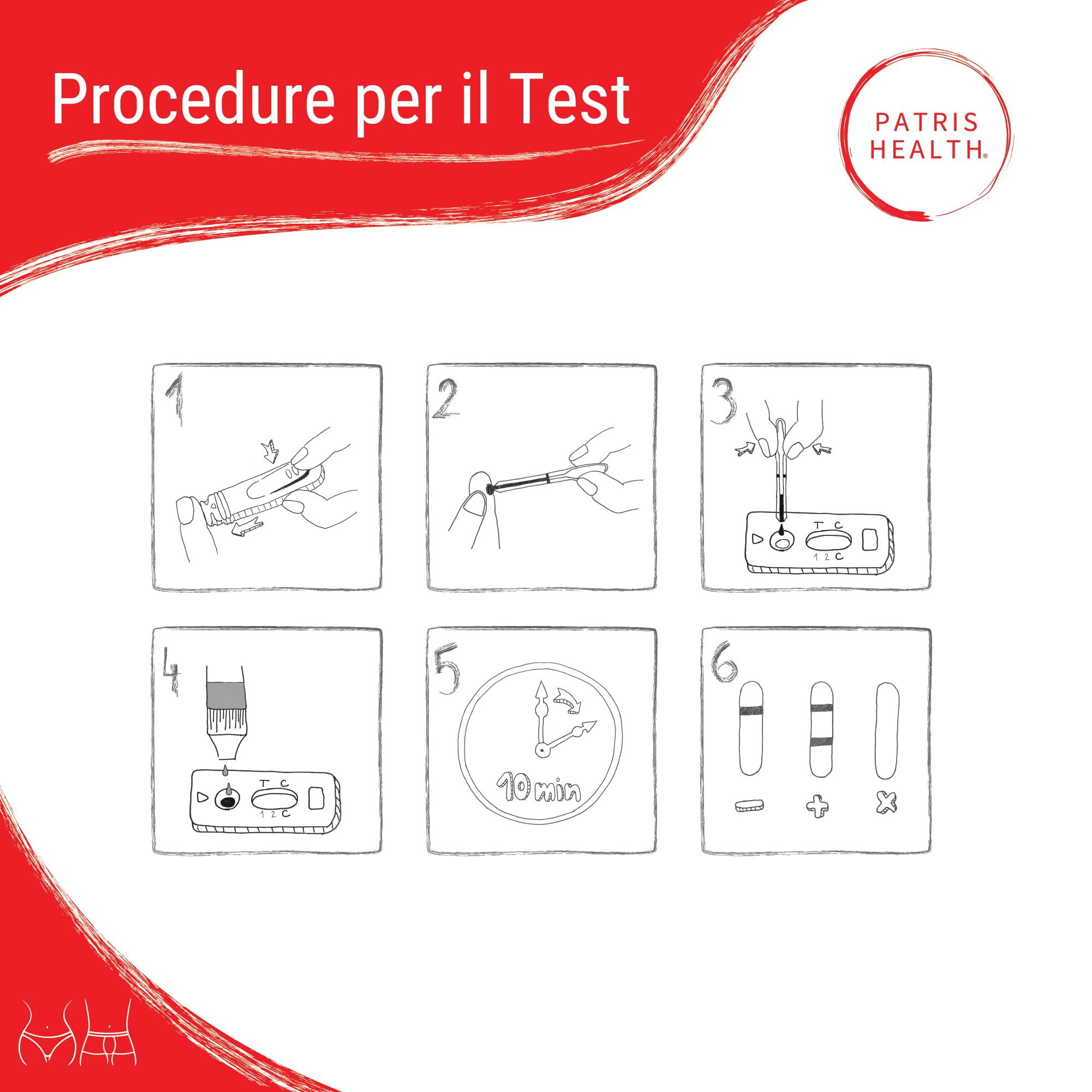 2x Test per la Sifilide Patris Health®, Autotest, Rilevamento dell'infezione da Treponema pallidum