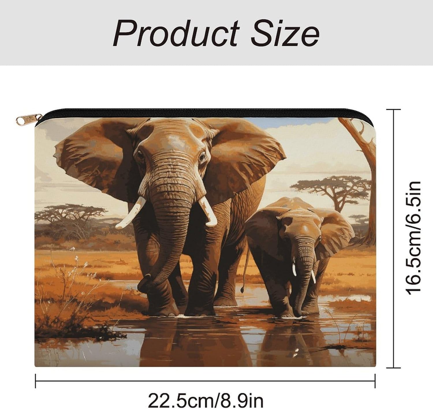 Elephant Family Makeup Bag Toiletry Bag Cosmetic Bag image 2