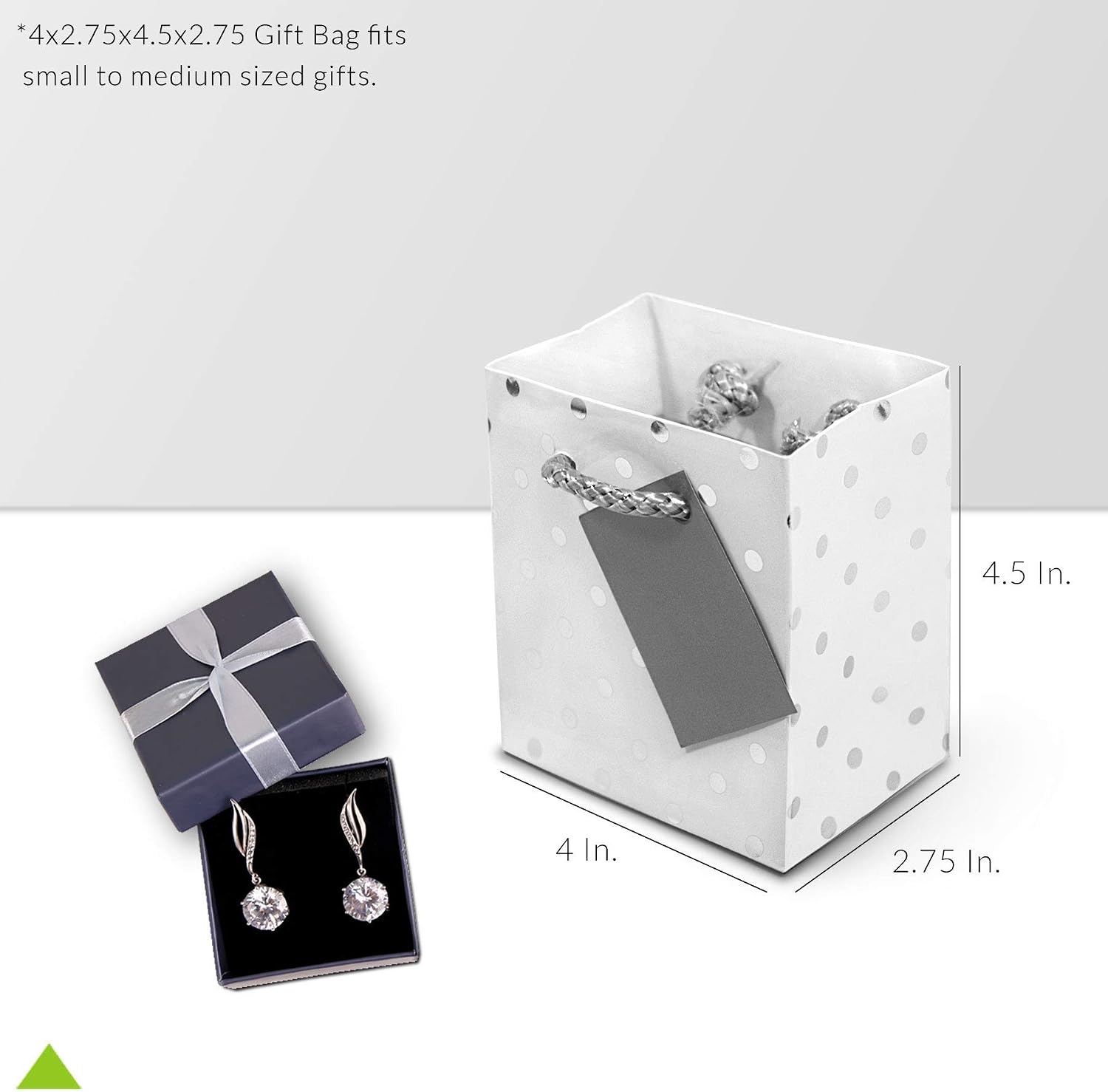 Mini Gift Bags - 12 Pack Extra Small Assorted Print Metallic Silver & White Paper Bags with Handles Bulk, Tiny Gift Bags for Birthday Party Goodie & Wedding Favor Bags, Gift Card Wrappers - 4x2.75x4.5