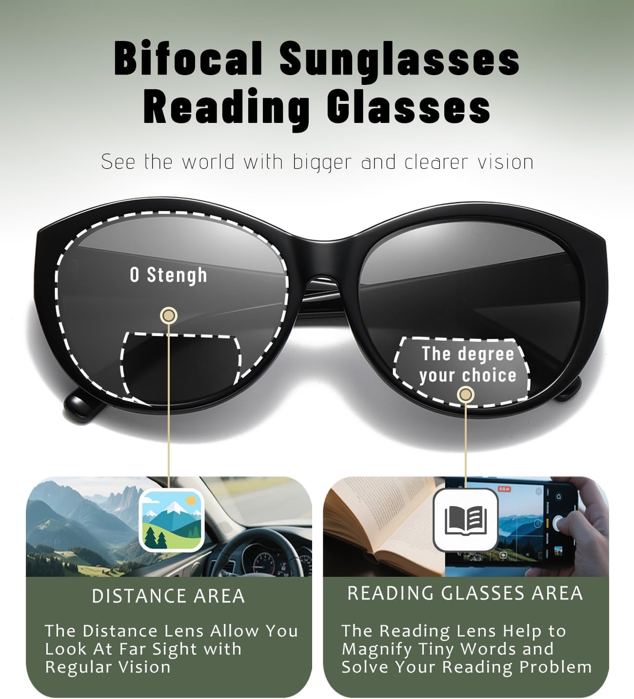 Hubeye Bifocal Reading Sunglasses for Women 3 Packs,UV400 Sun Readers Glasses Outdoor Square Fashion Sunglasses +2.0 - Image 3