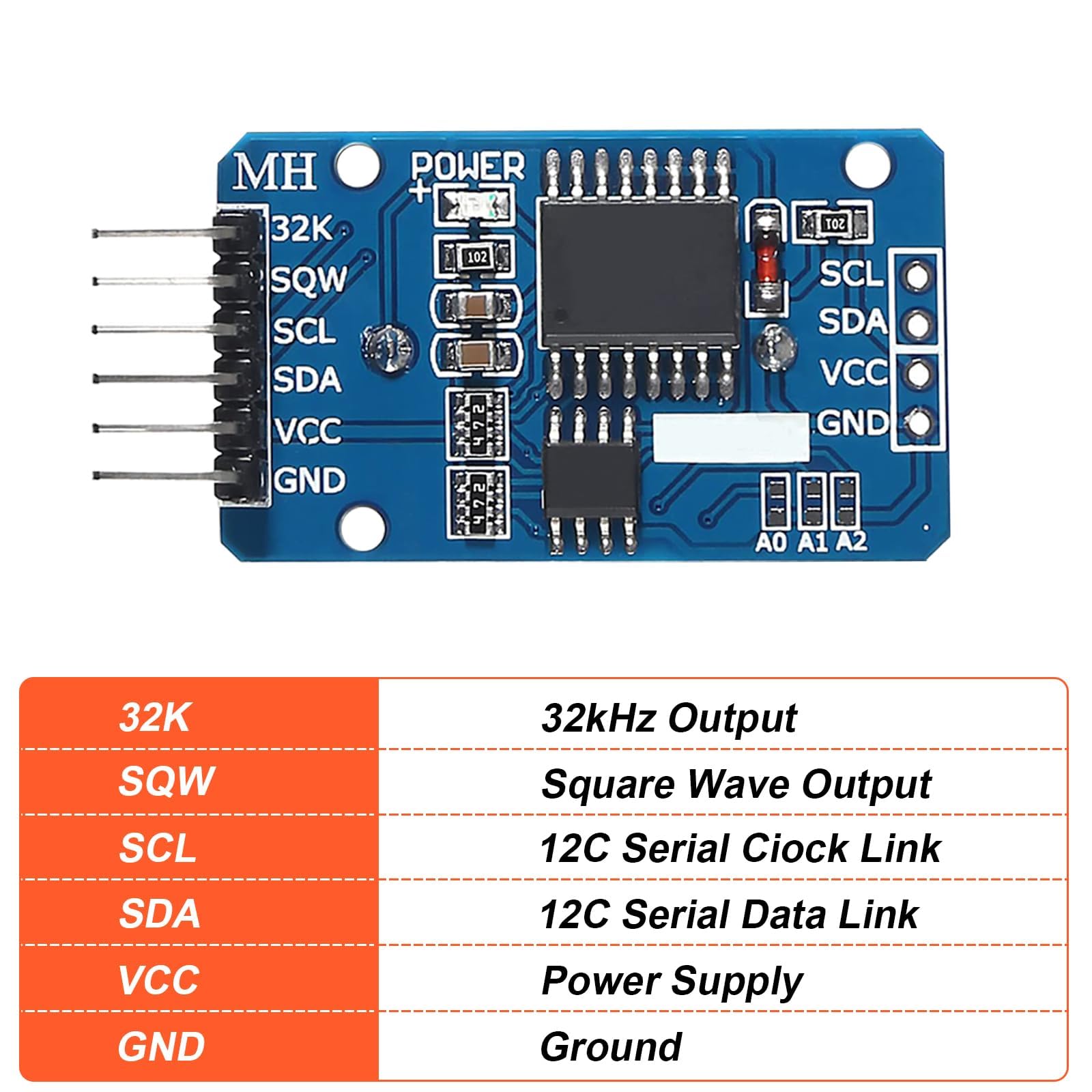 Real-Time Clock RTC modulo compatibile con orologio in tempo reale I2C, modulo orologio I2C RTC per Arduino e Raspberry Pi con batteria (6 pezzi)