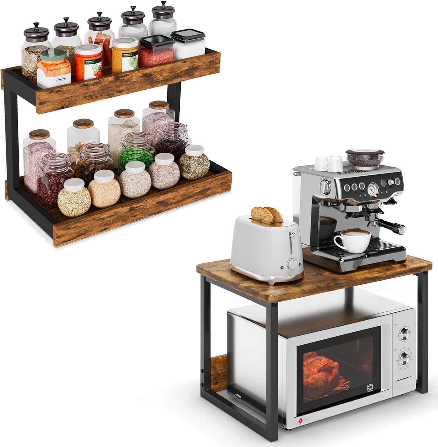 Amazon.com: MARTY Kitchen Countertop Organizer Cabinet Shelf + 2 Tier ...