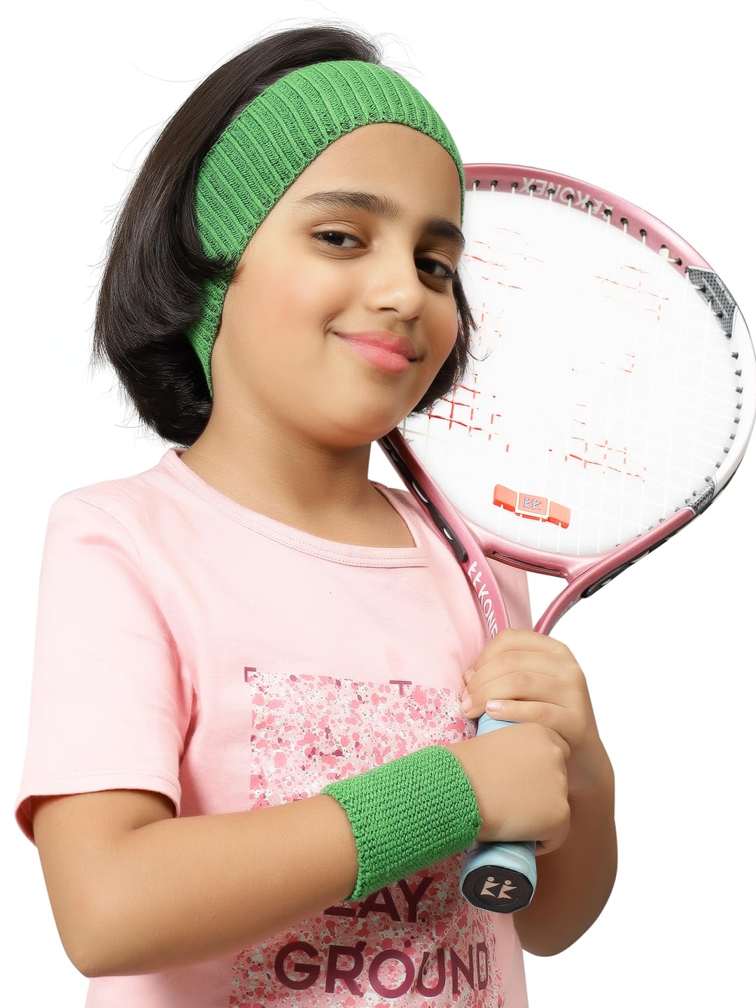 Bharatasya Kids Unisex Sports Set of Sweatband and Wristband for All Seasons Sweatabsorbent Sports Headband for Boys and Girls All Sports Basketball Tennis Running Band (5-10Y) (Green) (B0CB3L1CR3) Amazon Price History, Amazon Price Tracker