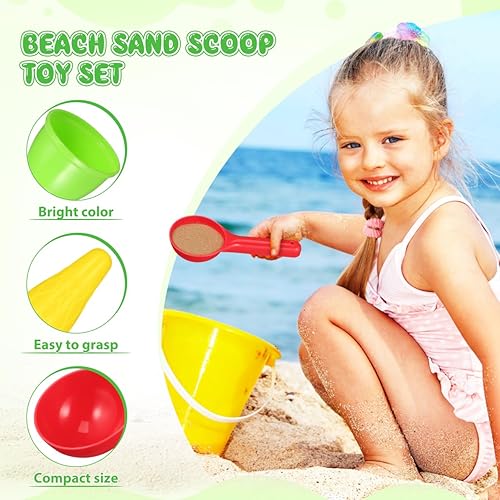 Miniatura 6 de TOYANDONA Juego de moldes de arena para niños, 10 unidades, conos de helado, conos de cuchara, juegos de arena para exteriores, juego de juguetes