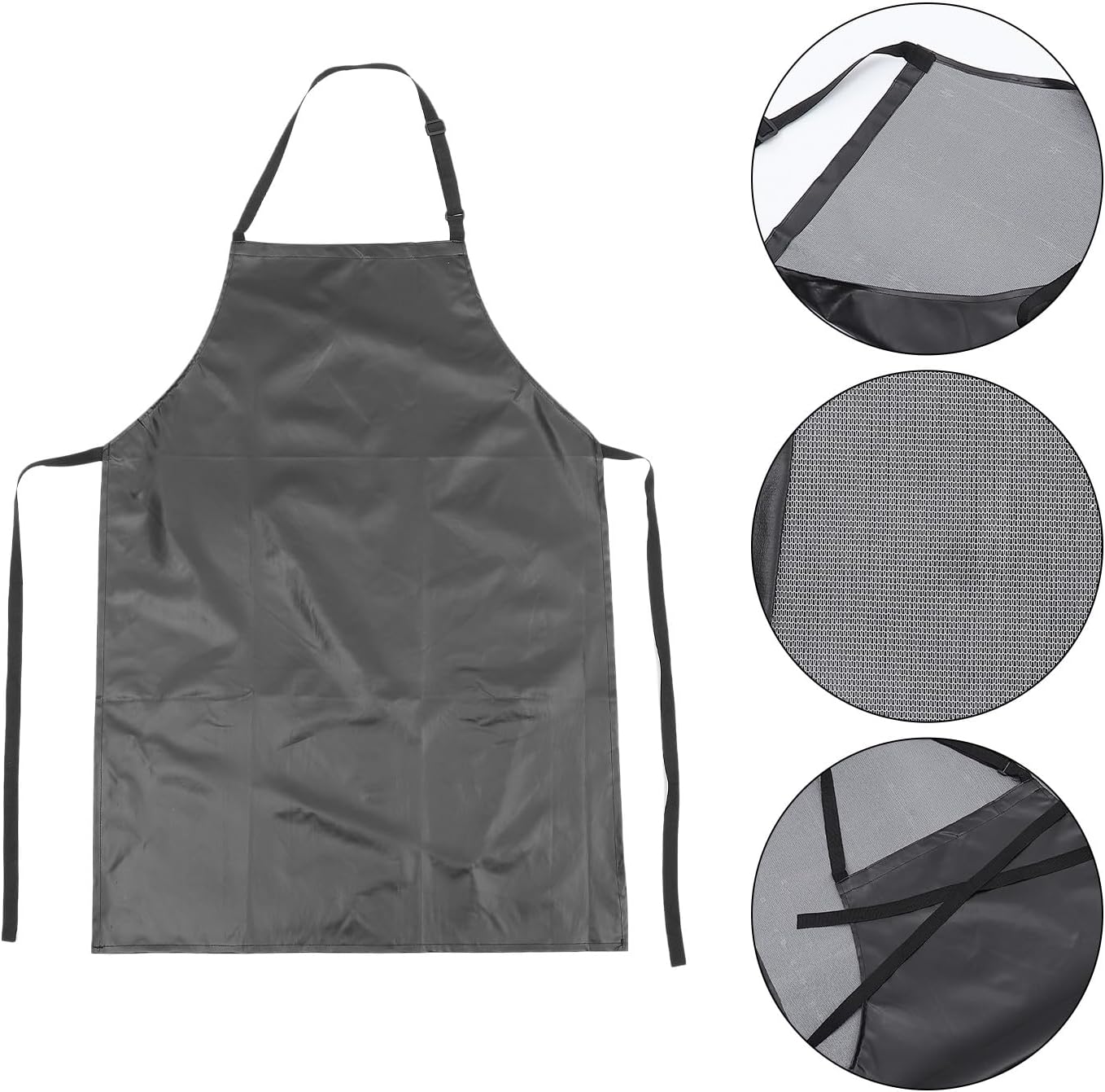 BESPORTBLE Pvc Waterproof Apron Black Acid-resistant Household Cooking Apron Kitchen Gadget for Men and Women Gardening Baking Restaurant Use image 4