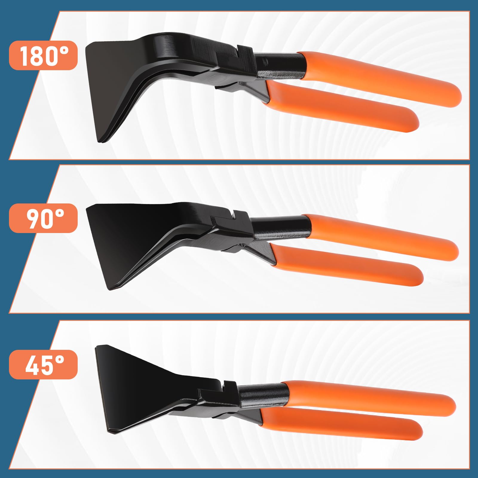 Set di 3 pinze pieghevoli con scatola 42CrMo4 in acciaio | 45°, 90°, 180°, L-280 mm, HRC 45, pinze pieghevoli, pinza per lamiera, set di pinze idrauliche per il fai da te