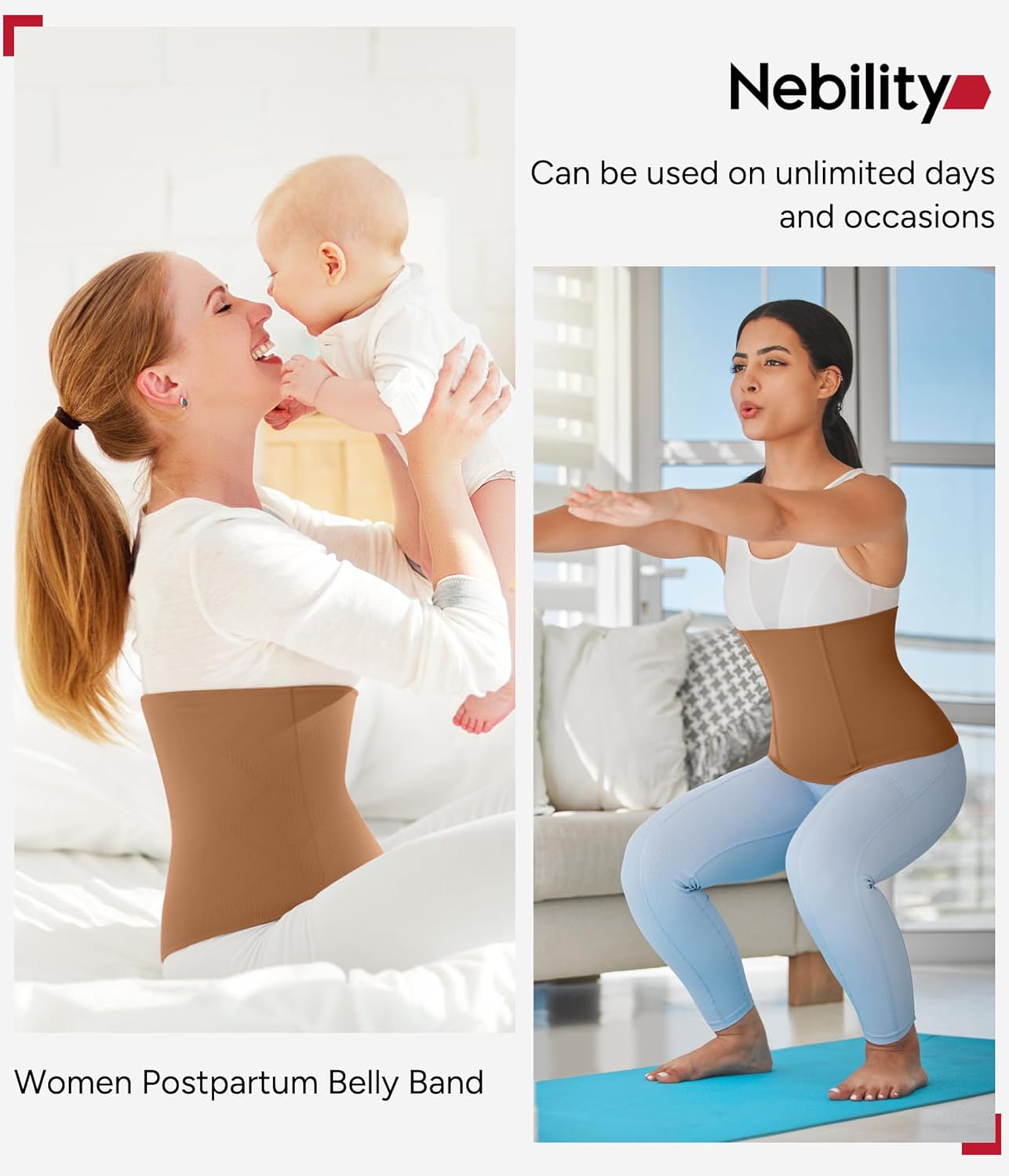 Nebility Womens' Waist Trainer Tummy Control Waist Cincher Slim Body Shaper - Image 2