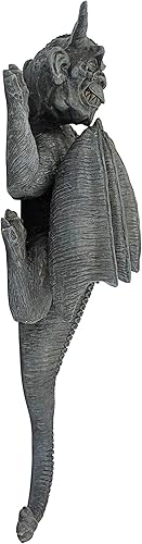 Miniatura 3 de Design Toscano PD2103 - Escultura de pared de gárgola demonio en la decoración gótica suelta, grande, 18 pulgadas, poliresina, piedra gris