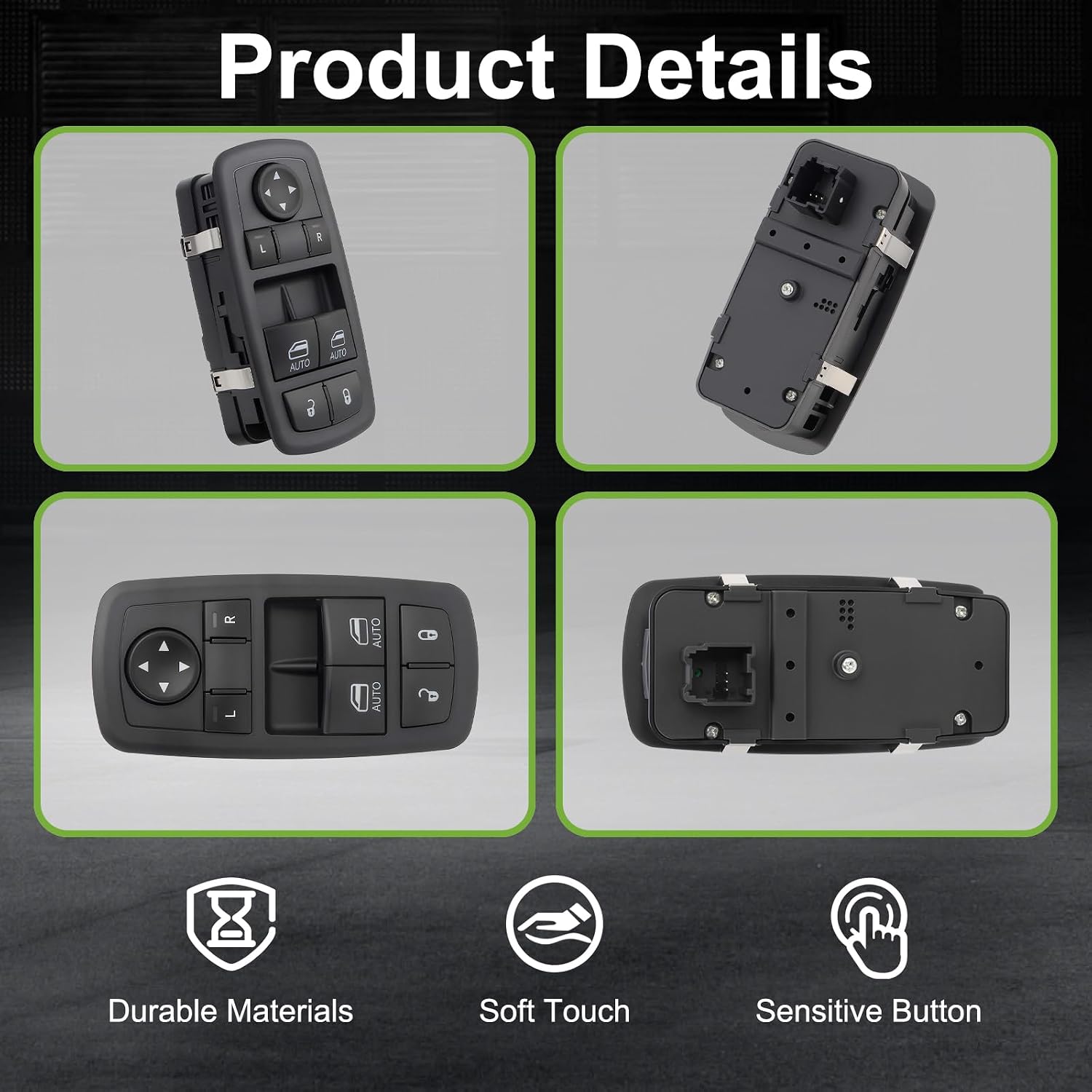 68183752AE Front Left Master Power Window Switch Control for Dodge Challenger 2015 2016 2017