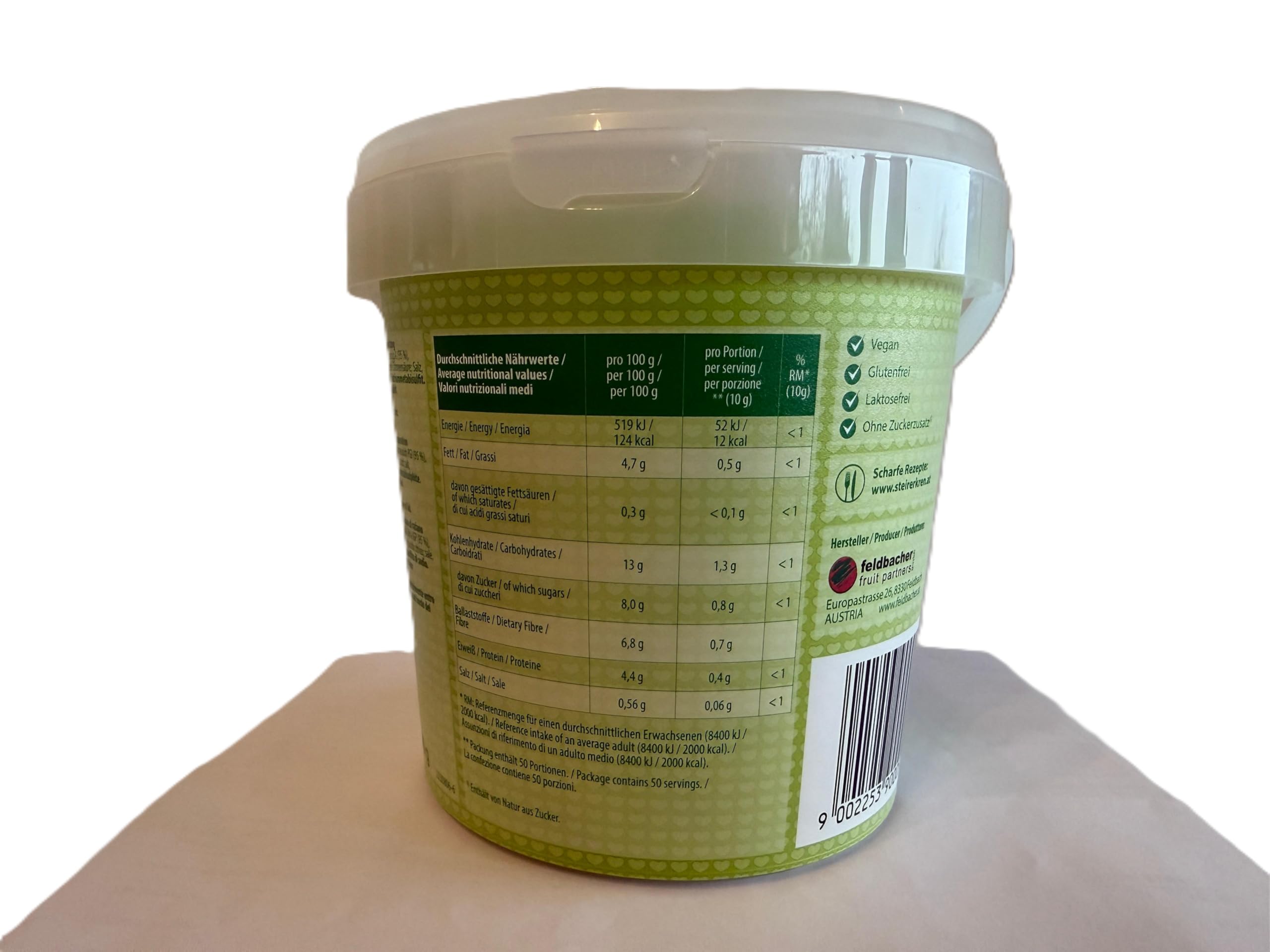 Generisch Raifort Traditionnel Autrichien, 500g, Râpé, Végétalien, en Pot en Plastique avec Couvercle, 50 Portions