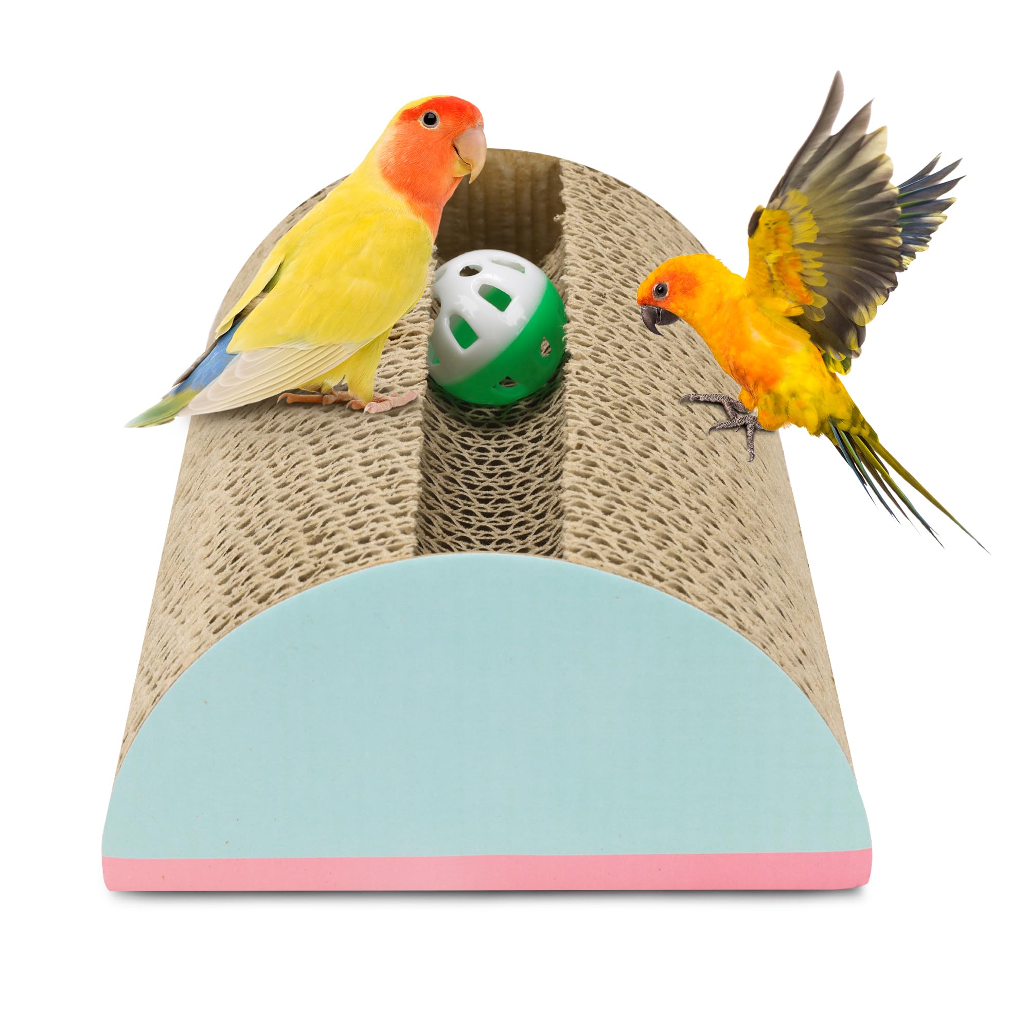 Parrot Cardboard Toy with Jingle Bells Bird Cage Perches Toy for Small to Regular Parrot Toys Bird Amazon, Grey Parrots, Parakeets,Macaw