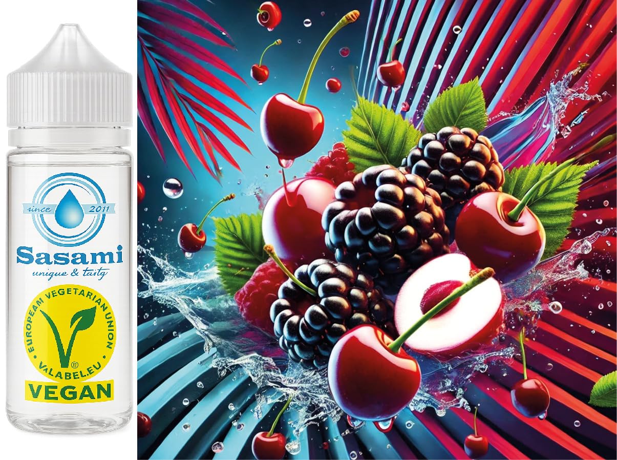 Blue Raspberry Razz Sour Cherry - frambuesa azul, cereza ácida aroma concentrado - Vegano - Sasami - 100ml