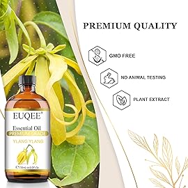 EUQEE Ylang Ylang Essential Oil 118ml with Glass Dropper, Pure Ylang Ylang Oil for Diffuser, Candle Making - 4 Fl.Oz