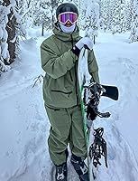 Vista 3 de GSOU SNOW Mens Ski Jacket and Pants Set Baggy Snowboard Suit Ski Snowsuit Snow Bibs Waterproof Hooded