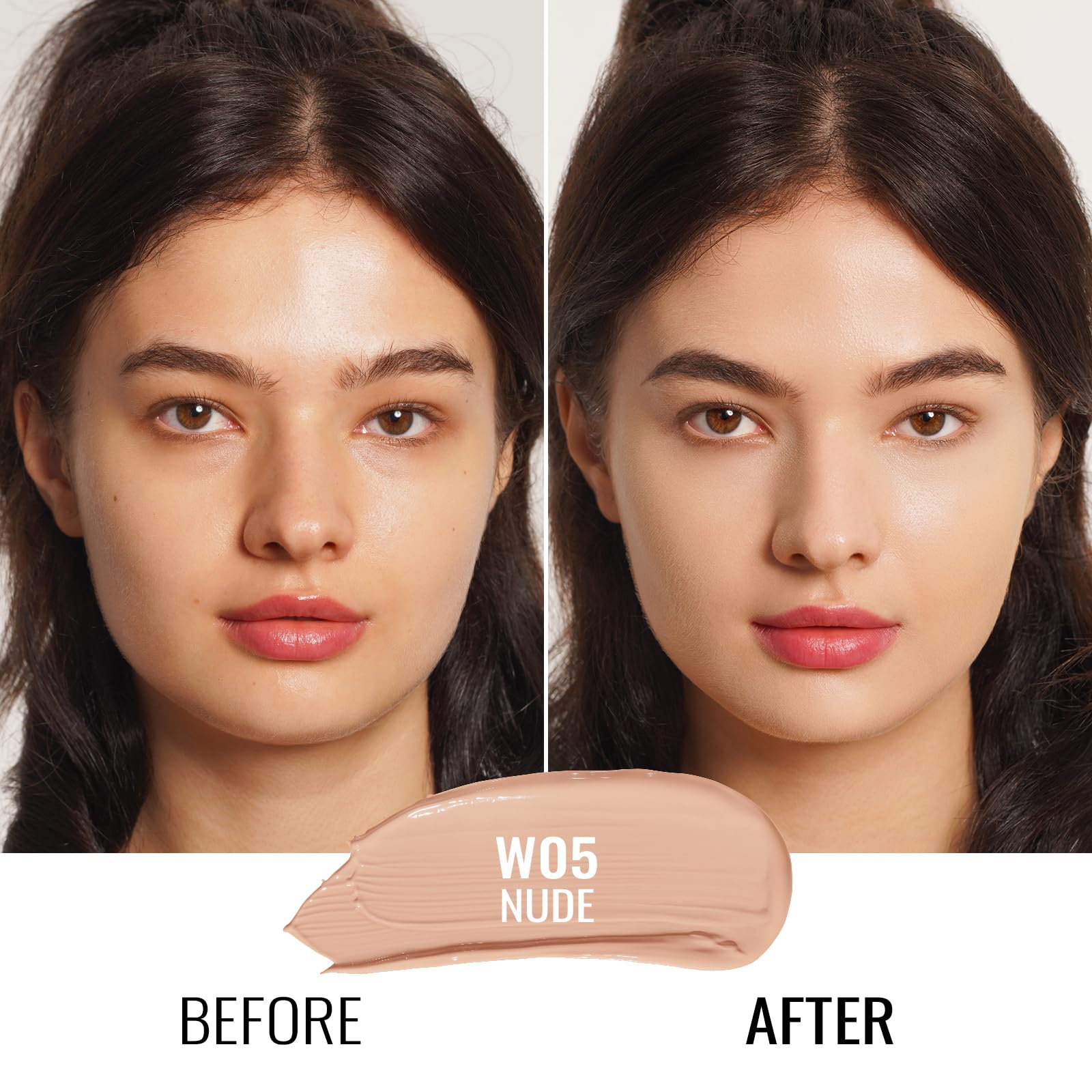 Oulac Foundation Full Coverage, Foundation for Mature Skin Liquid Hydrating Make up Enriched with Aloe Vera, Shade: 05 Nude 30 ml - Image 2