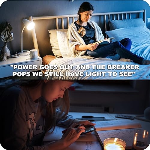 Miniatura 2 de Neporal Bombillas recargables de emergencia, paquete de 6 bombillas A19, funciona con pilas, para cortes de energía, luz diurna de 5000 K, bombilla