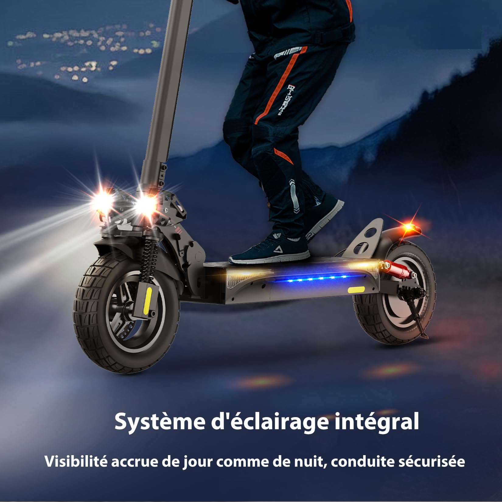 iScooter Trottinette Électrique Adulte 800W 10" Pliante | Moteur sans balais 800W, suspension quadruple, frein EABS + disque, APP Bluetooth