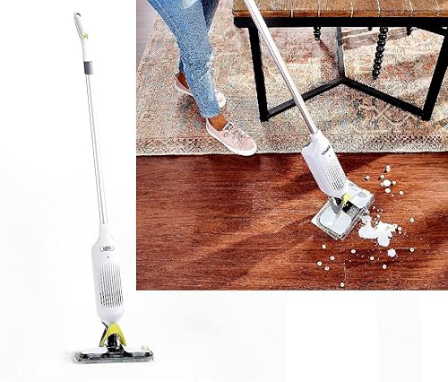Shark QM250WH VACMOP Pro - Trapeador de vacío inalámbrico para suelo duro con almohadilla desechable, color blanco, (renovado)