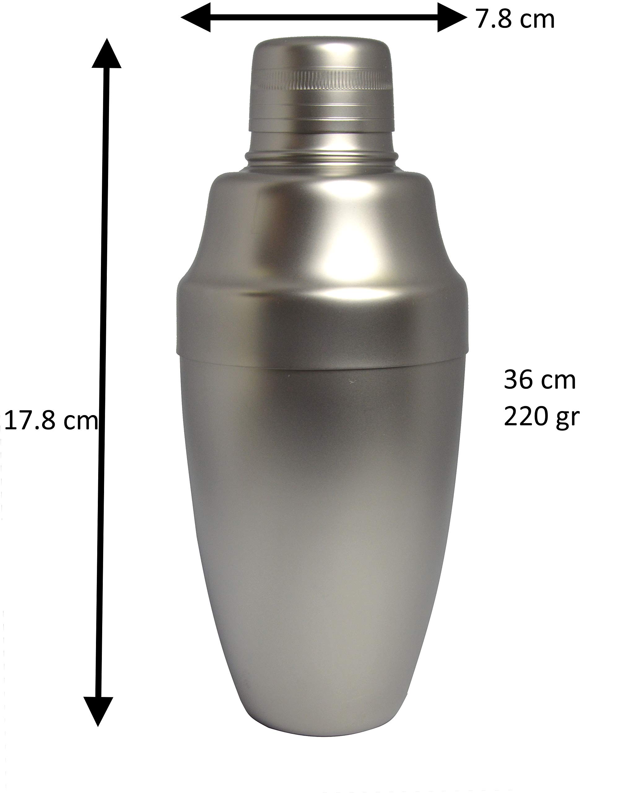 Yukiwa, shaker da cocktail, 3 pezzi, prodotto in Giappone, 2 misure disponibili (argento opaco, 36 cl)