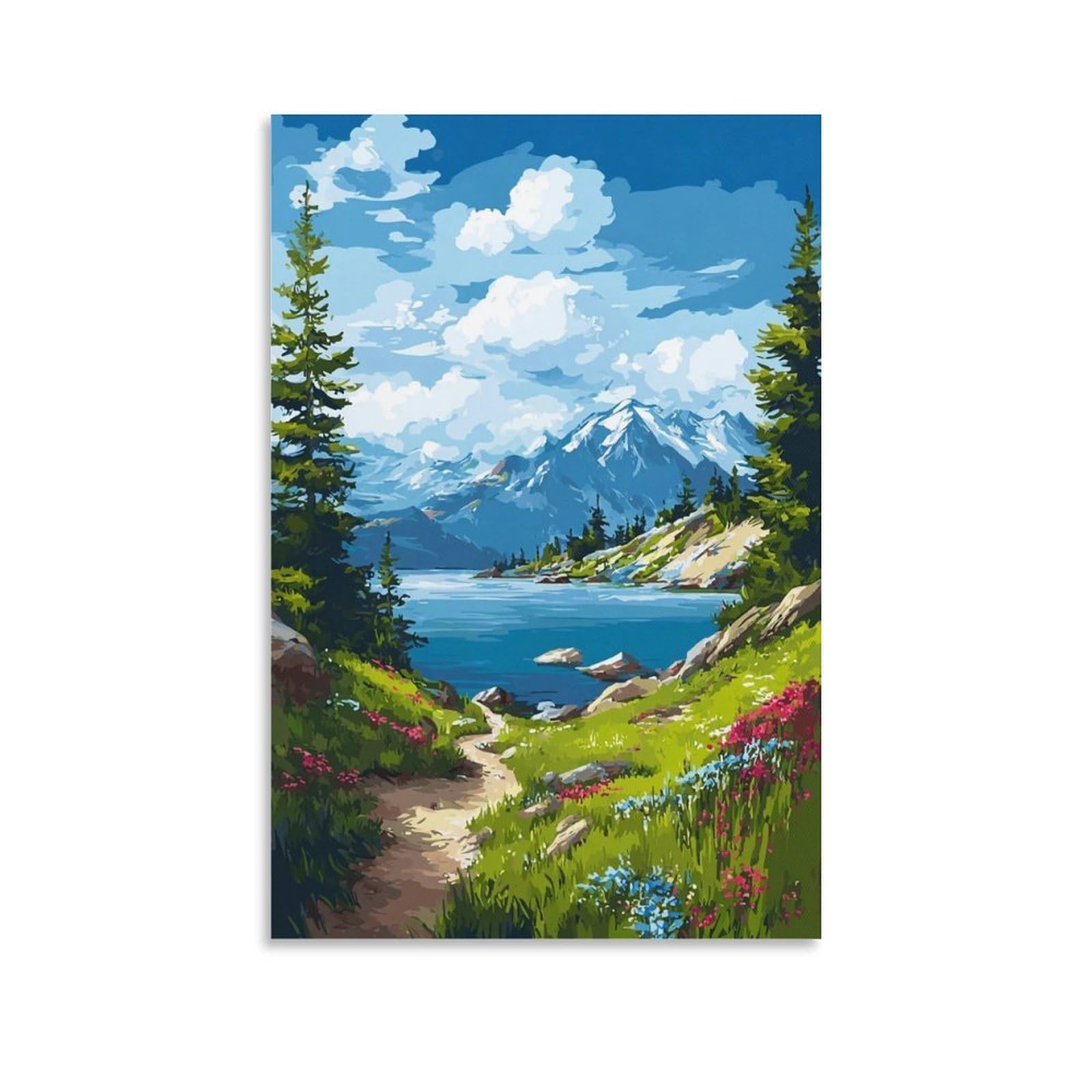 Kachemak Bay Posters 24x36inch(60x90cm) Vintage Watercolor Canvas Art
